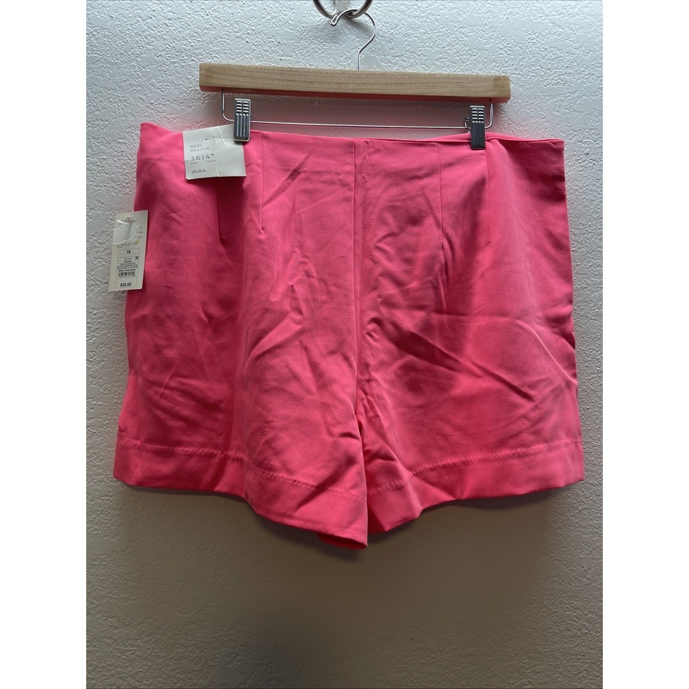 A New Day Women Dress Shorts Midi Pleated Pockets Stretch Hot Pink  NEW SIZE  16 - Picture 3 of 4